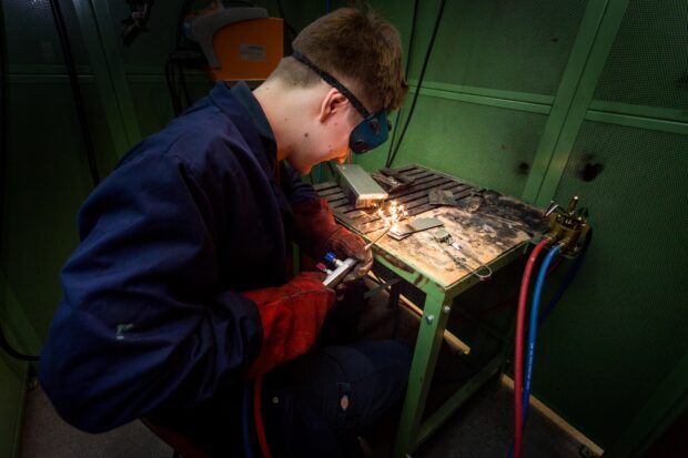 Student welding