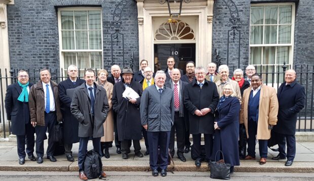 LEP leaders outside Number 10 Downing Street.